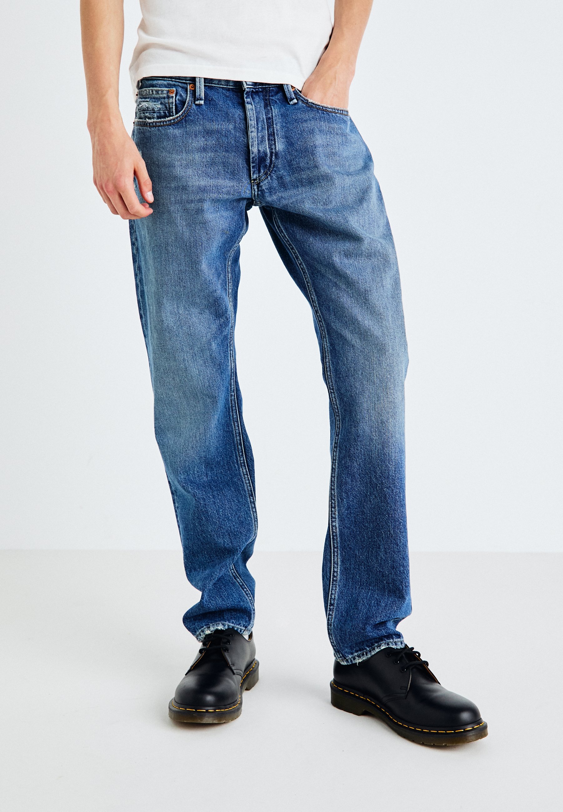 Denham RIDGE - Straight leg jeans - mid blue/blauw denim/bluedenim