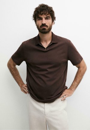 Massimo Dutti Polo - mottled dark brown