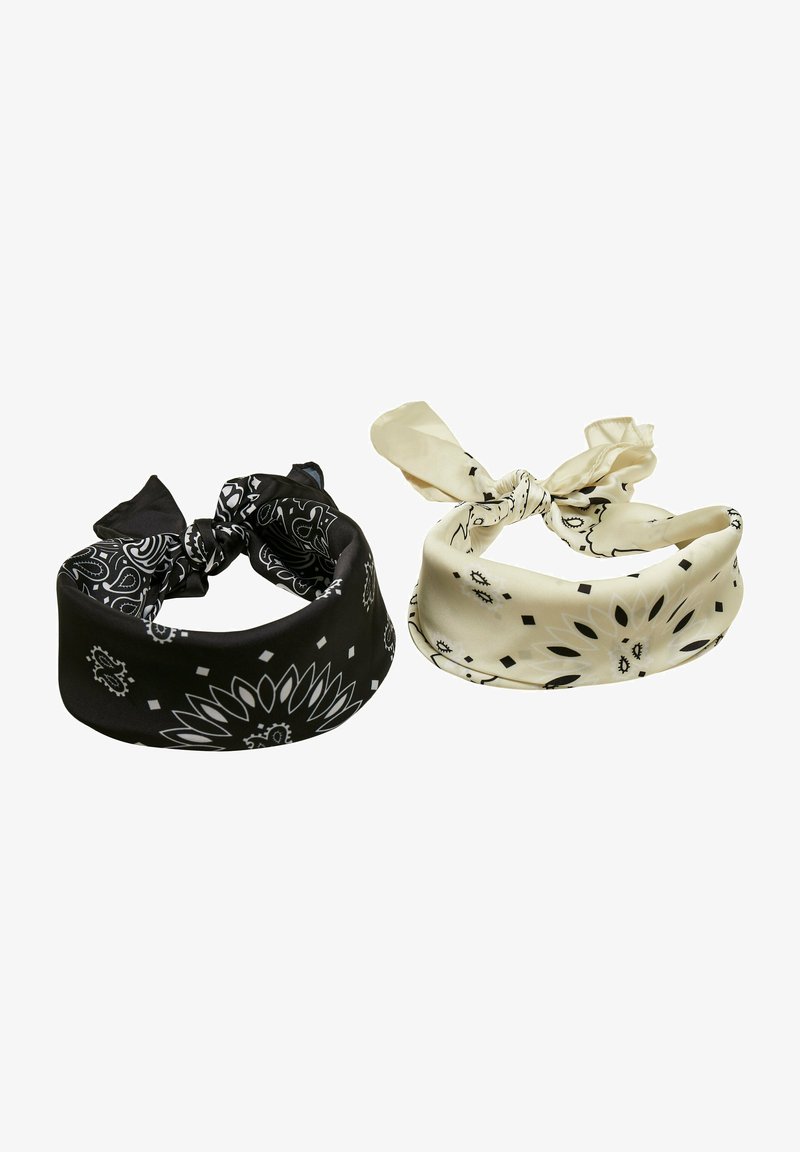 Urban Classics BANDANA UNISEX 2 PACK - Selyemkendő - black lemon