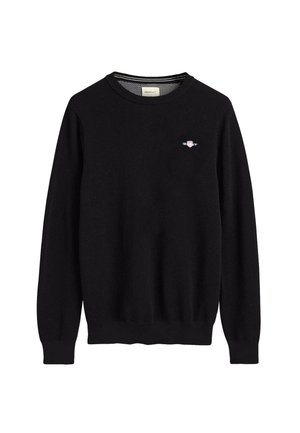 GANT, MIT RUNDHALS - MICRO TEXTURED  C-NECK - Striktrøje - schwarz