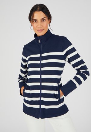 RAYÉ - Sweater met rits - marine rayé
