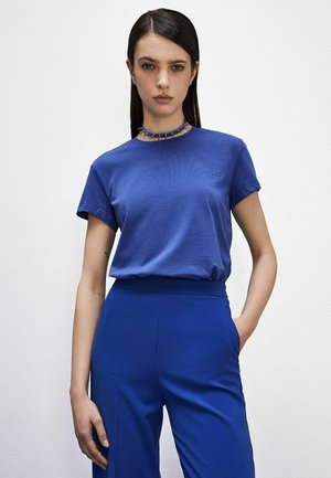 Patrizia Pepe SHORT SLEEVED WITH LOGO - Basic T-shirt - blue wave