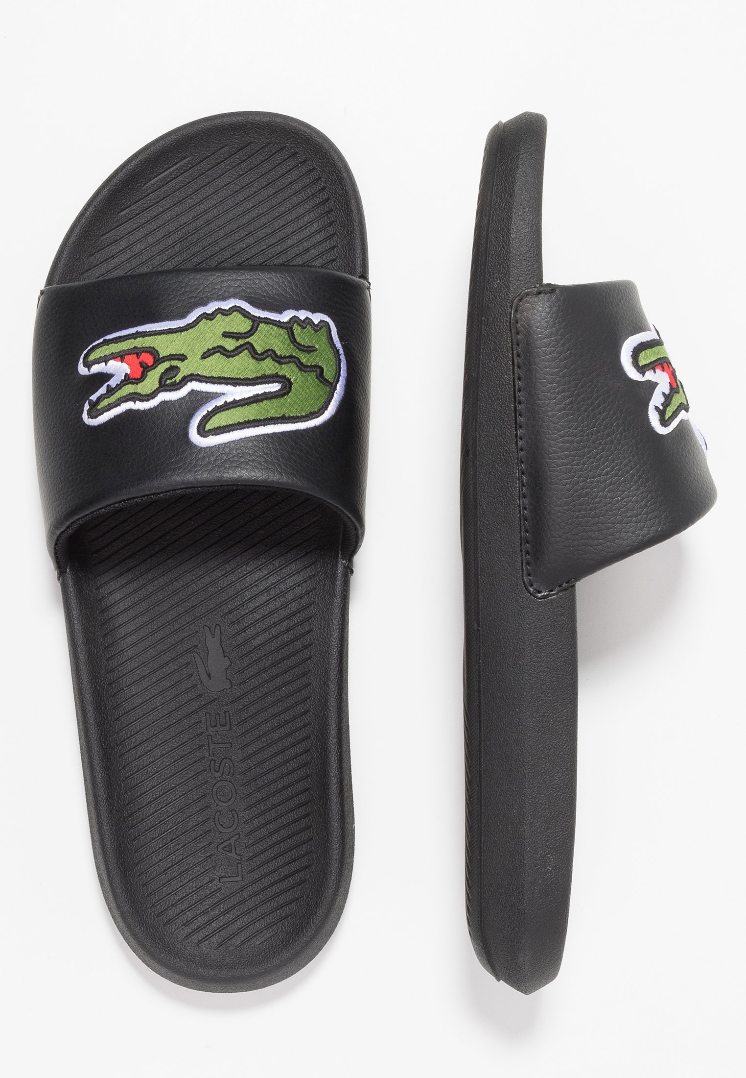 Lacoste CROCO SLIDE - Papuci - black 