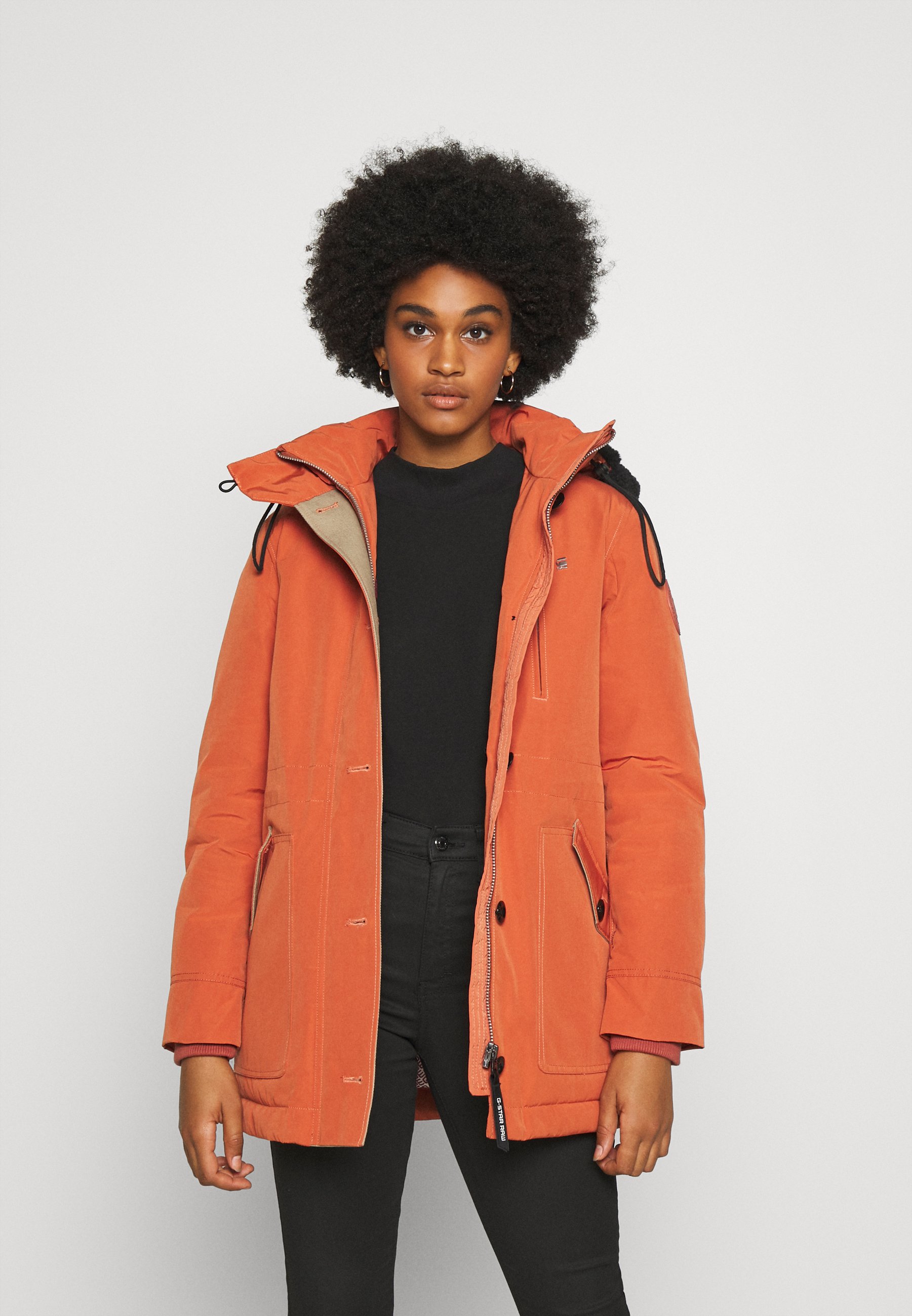 SHORT - Parka - dusty royal orange 