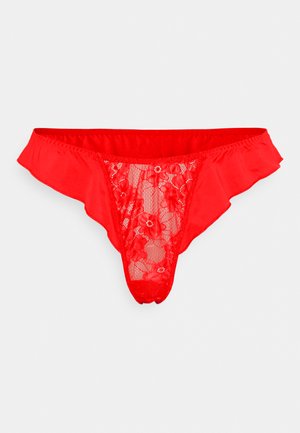 GRACE FLUTED EDGE THONG CURVE - Tanga - red