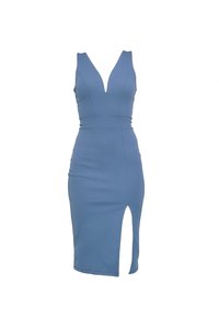 V NECK MIDI - Etuikleid - indigo blue