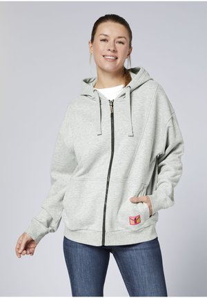 COMFORT FIT - Zip-up sweatshirt - m neutral gra