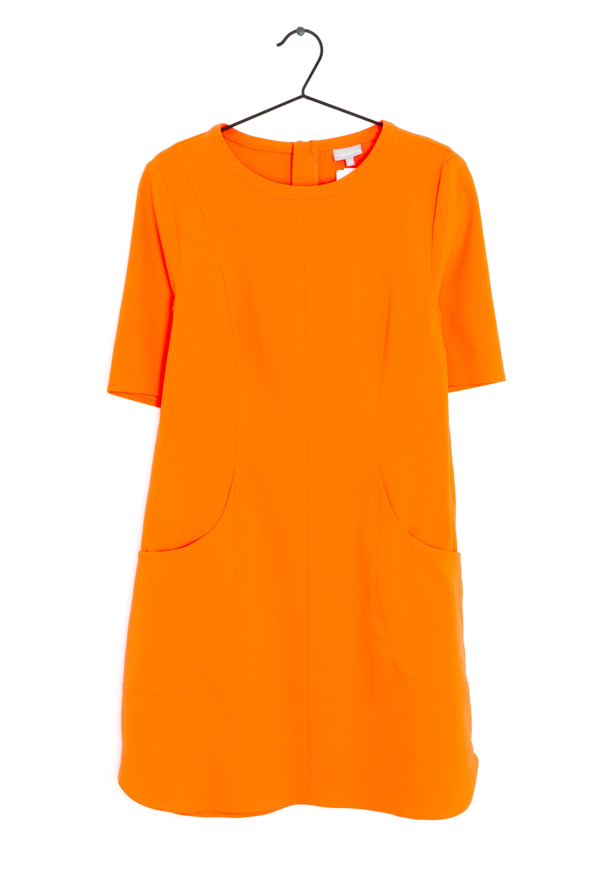 oliver bonas orange dress Orange & White Floral Puff Sleeve Cotton Midi Dress