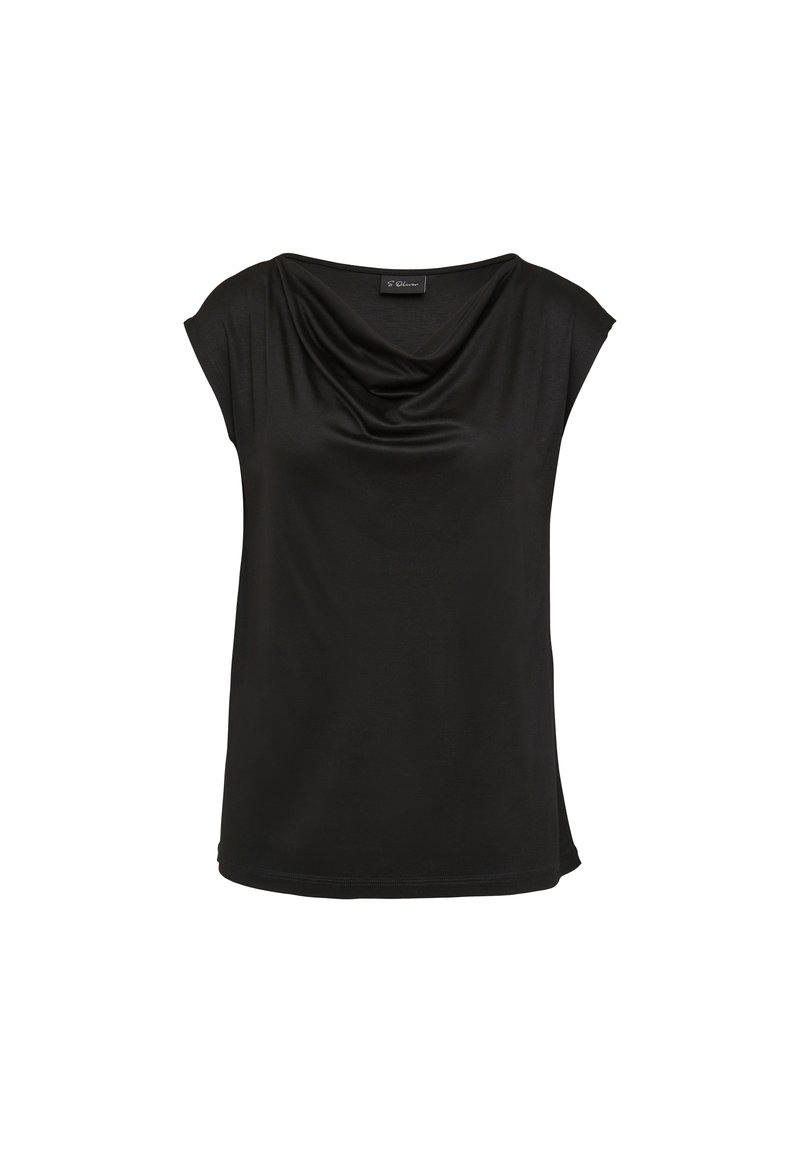 BLACK LABEL MIT WASSERFALL-AUSSCHNITT Blouse schwarz