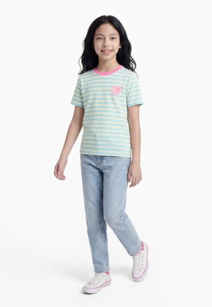 Friboo 3 PACK - T-Shirt print - pink/off-white/light blue