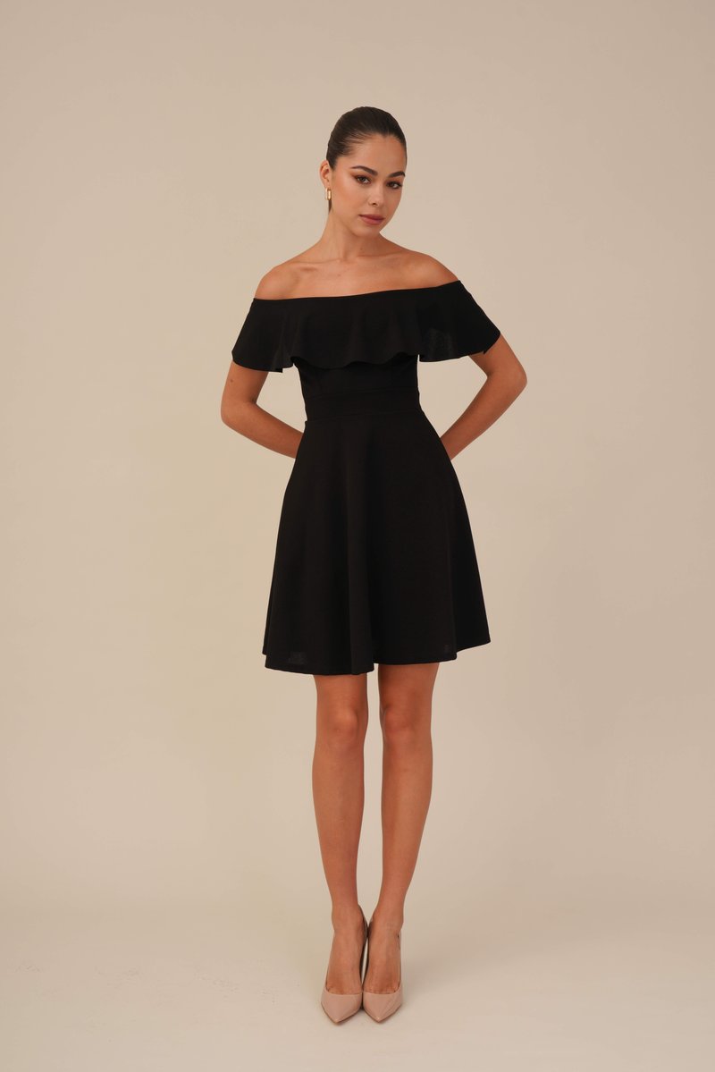 sachin and babi light blue dress Off The Shoulder Skater Mini Dress In Yellow Broderie | EGO US main image 1