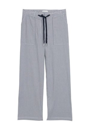 TOM TAILOR SEERSUCKER CULOTTE MIT KORDELZUG - Stoffhose - navy seersucker stripe
