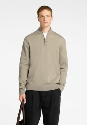 HALF-ZIP PULLOVER - Striktrøje - kelp