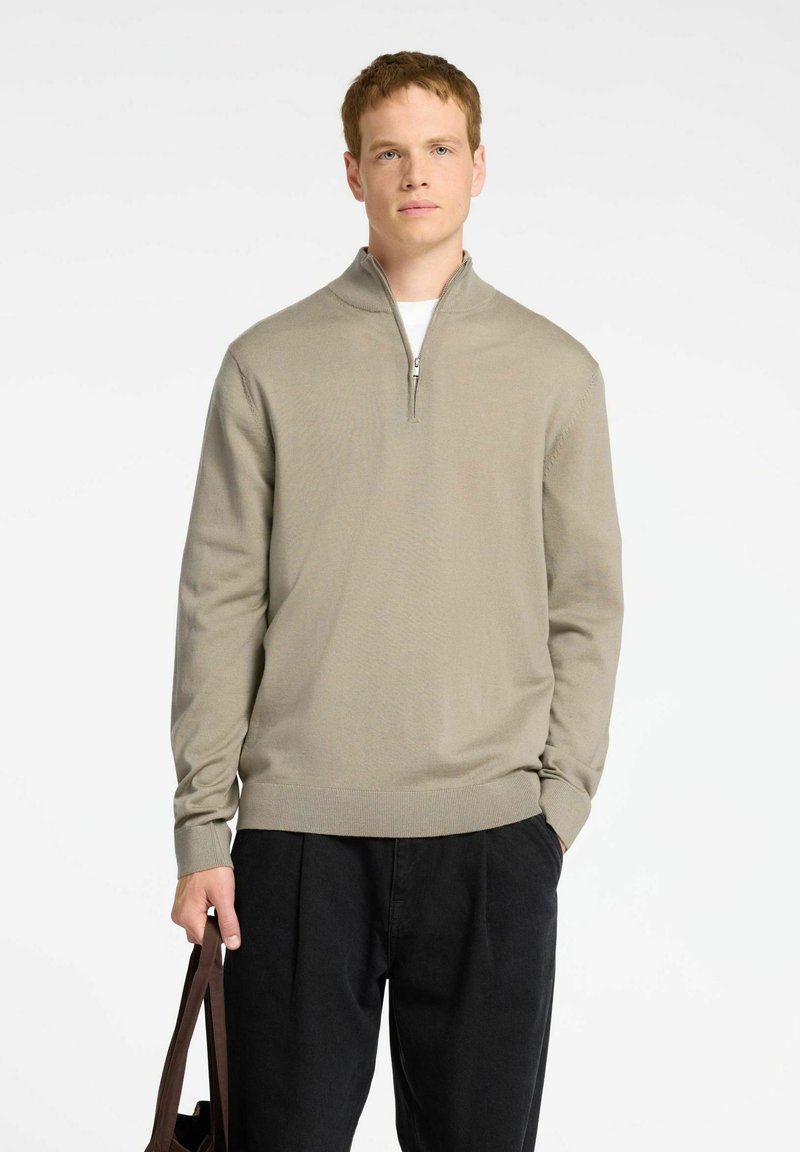 Selected Homme HALF-ZIP PULLOVER - Stickad tröja - kelp