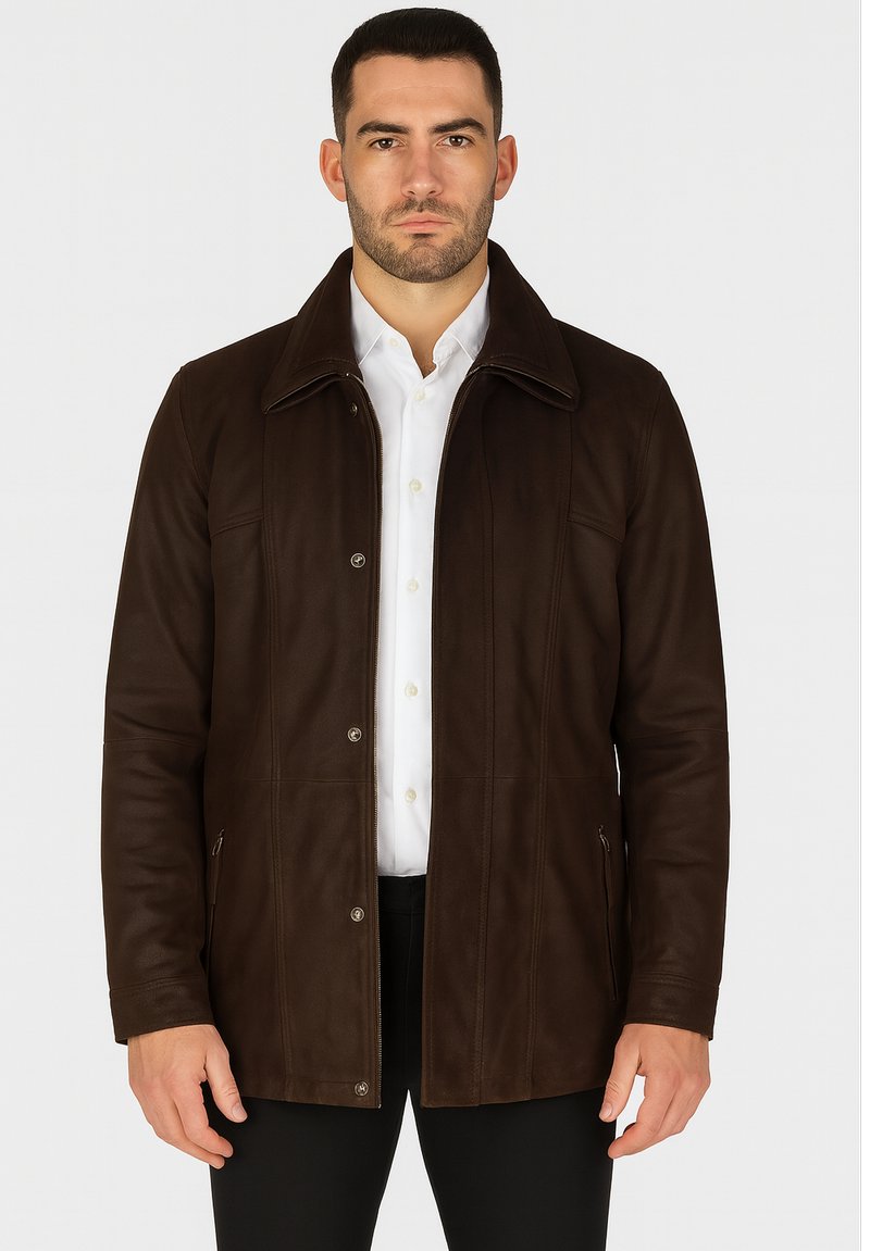 CYCAS D'OR BUFF. Parka 2 in 1 REMOVABLE COLLAR - Cappotto corto - dark brown