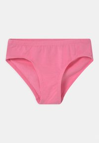 Rosa bomullstruse med myk tekstur, med elastisk livlinning og enkelt design. Ingen tilleggsmønstre eller maskinvare detaljer til stede.