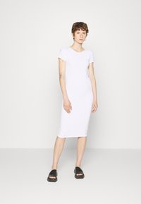 Calvin Klein Jeans OPEN BACK DRESS - Vestido de malha - bright white