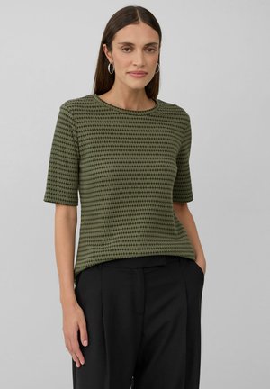 MIT STRUKTURMUSTER - Basic T-shirt - olivgrün