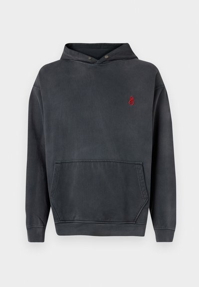 Vision of Super HOODIE WITH EMBROIDERED FLAME AND PRINTED LOGO - Kapuzenpullover - stone wash
