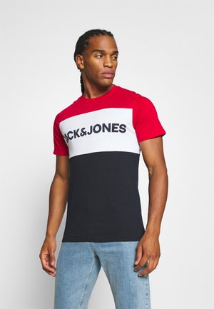JJELOGO BLOCKING TEE - T-shirts print - tango red