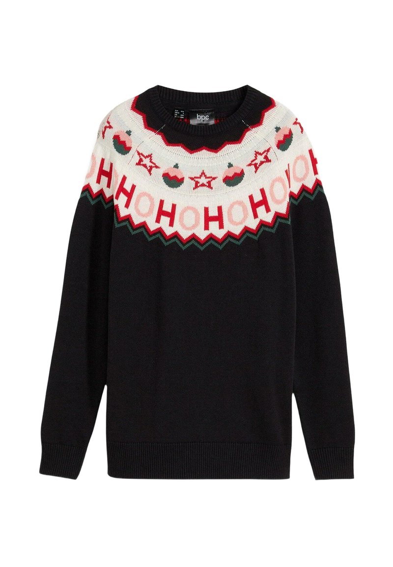 bonprix MIT WEIHNACHTSMOTIV Strickpullover black/schwarz