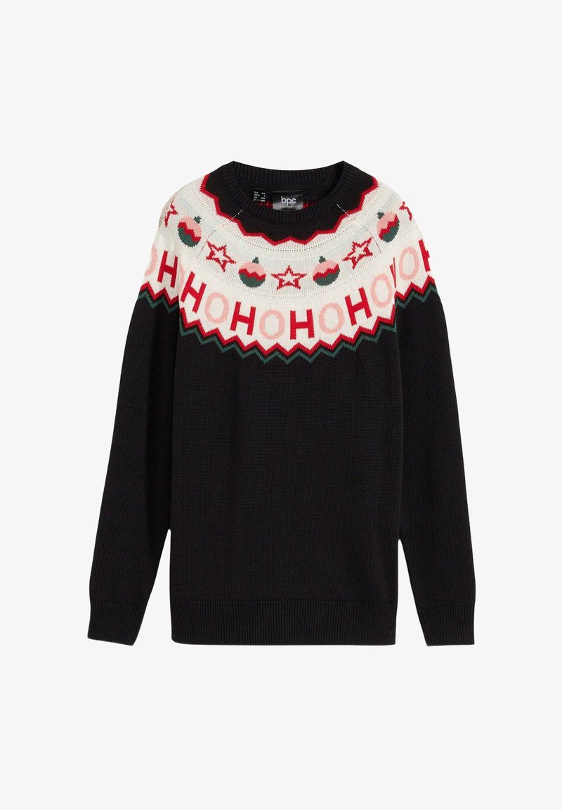bonprix MIT WEIHNACHTSMOTIV Strickpullover black/schwarz