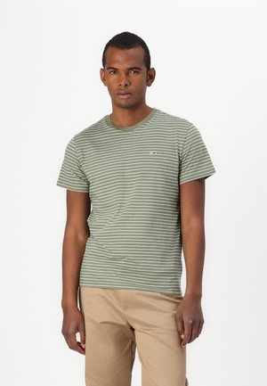 STRIPE TEE - Print T-shirt - aruba green/ecru