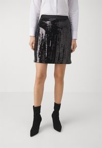 KARL LAGERFELD - SEQUIN EVENING SKIRT - Mini skirt - black Thumbnail Image 1