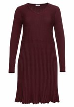 STRICKKLEID - Robe pull - bordeaux