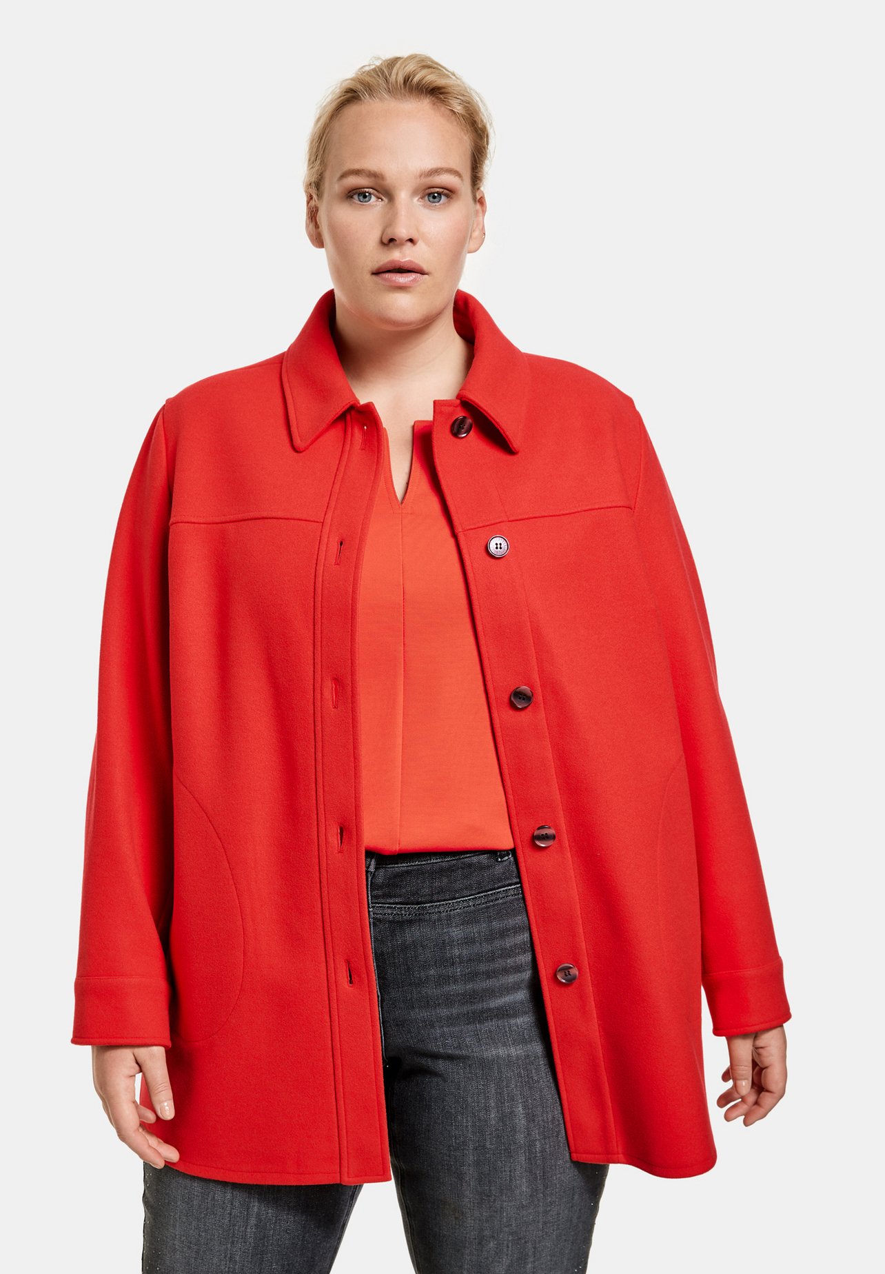 Samoon Abrigo corto - power red/rojo - Zalando.es