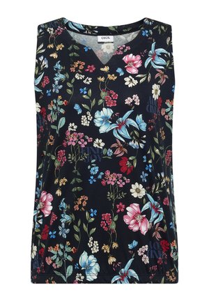 Cecil, TOP MIT SPLIT NECK UND RAFFUNG - Top - universal blue