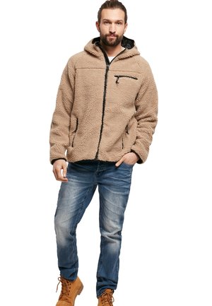 WORKER - Fleece jacket - camel