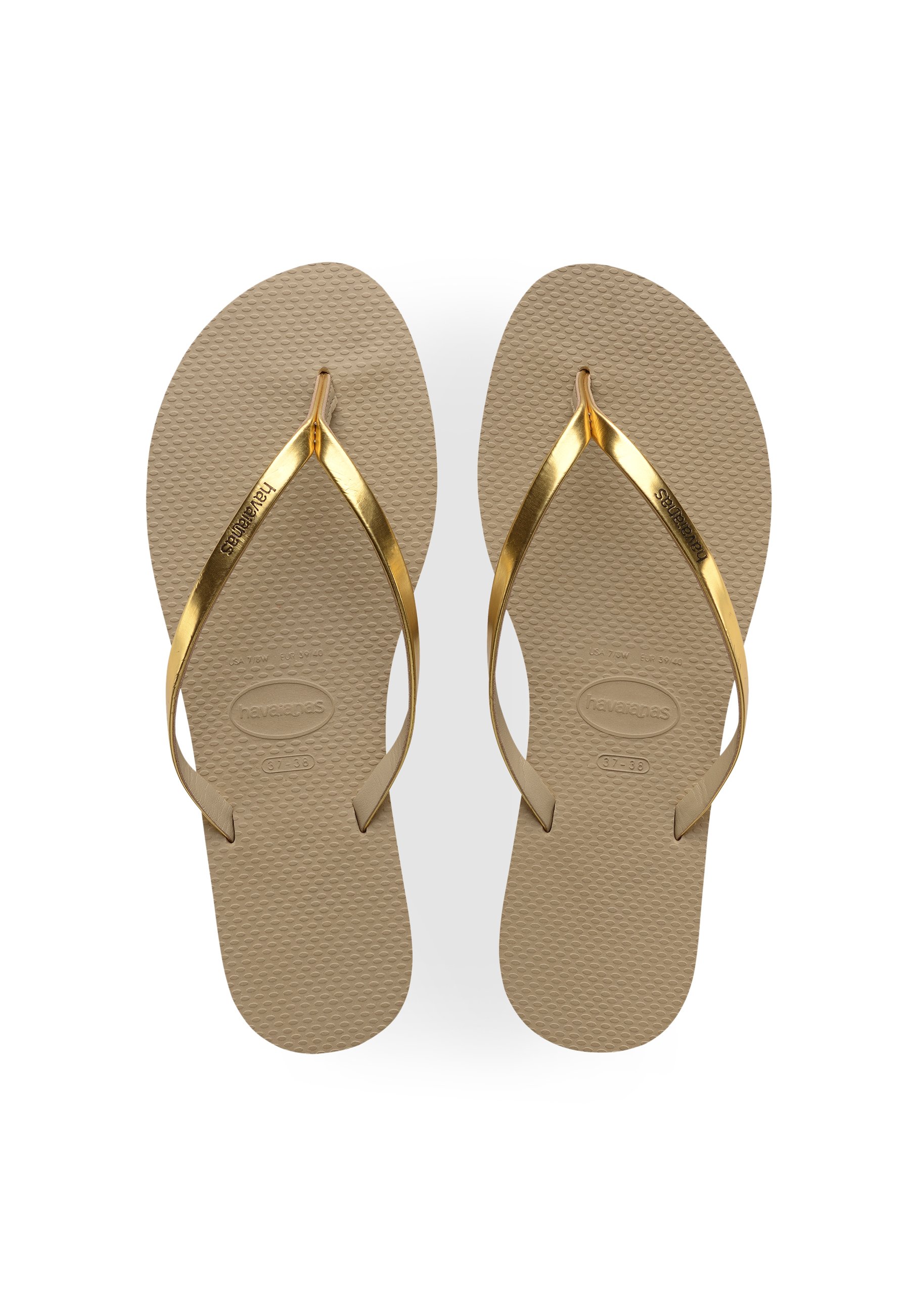 Havaianas YOU METALLIC - Teenslippers - beige/goudkleurig - Zalando.nl