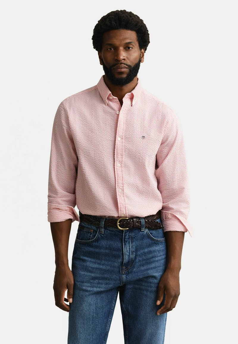 GANT REGULAR FIT STRIPED SEERSUCKER - Košile - rose pink