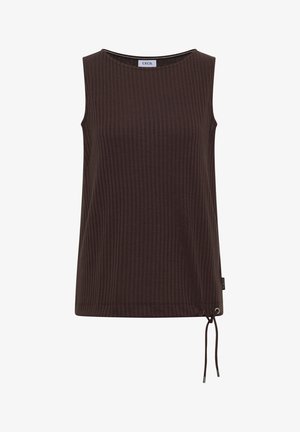 Cecil, TOP IN RIPPSTRUKTUR MIT U-BOOT-AUSSCHNITT - Débardeur - brown cacao