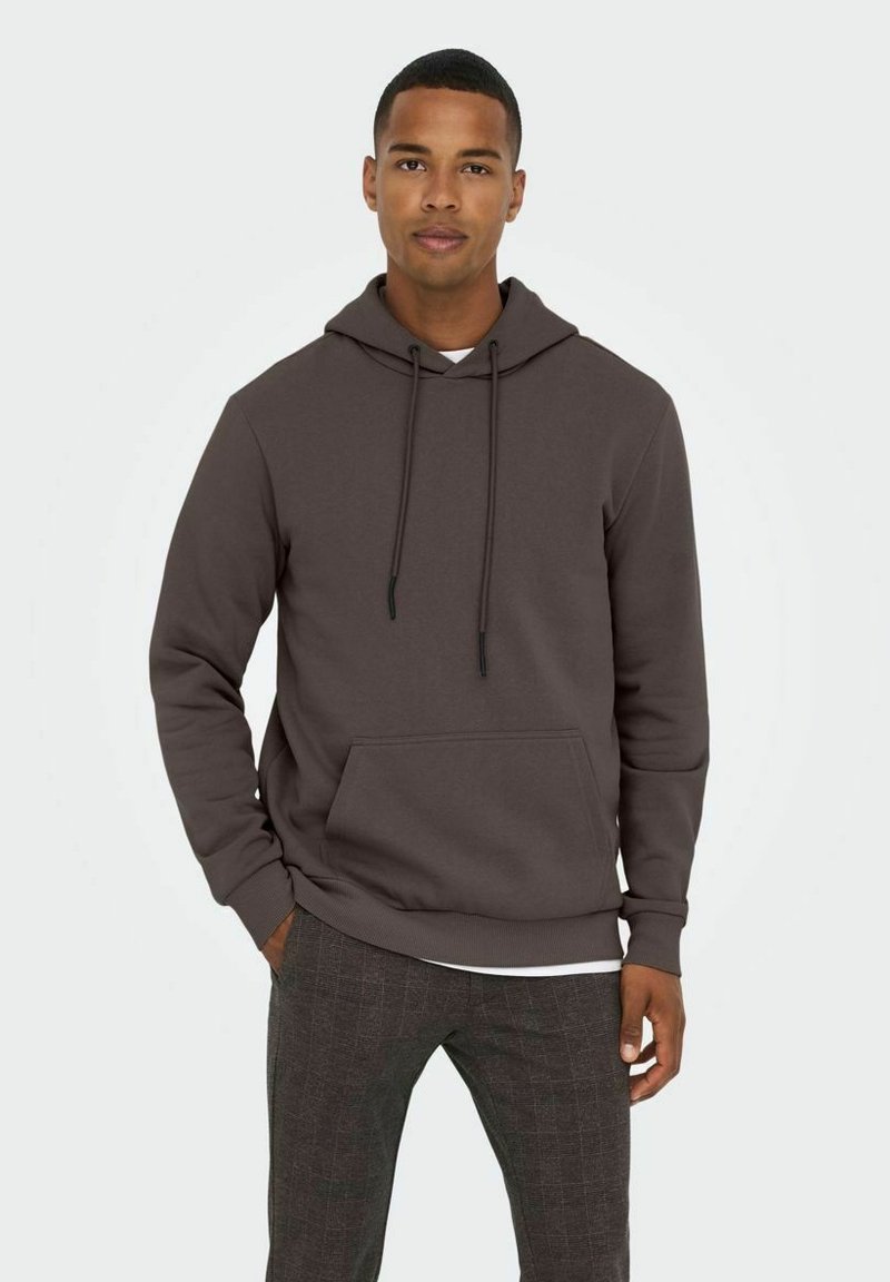 Only & Sons ONSCERES HOODIE - Sweatshirt - seal brown