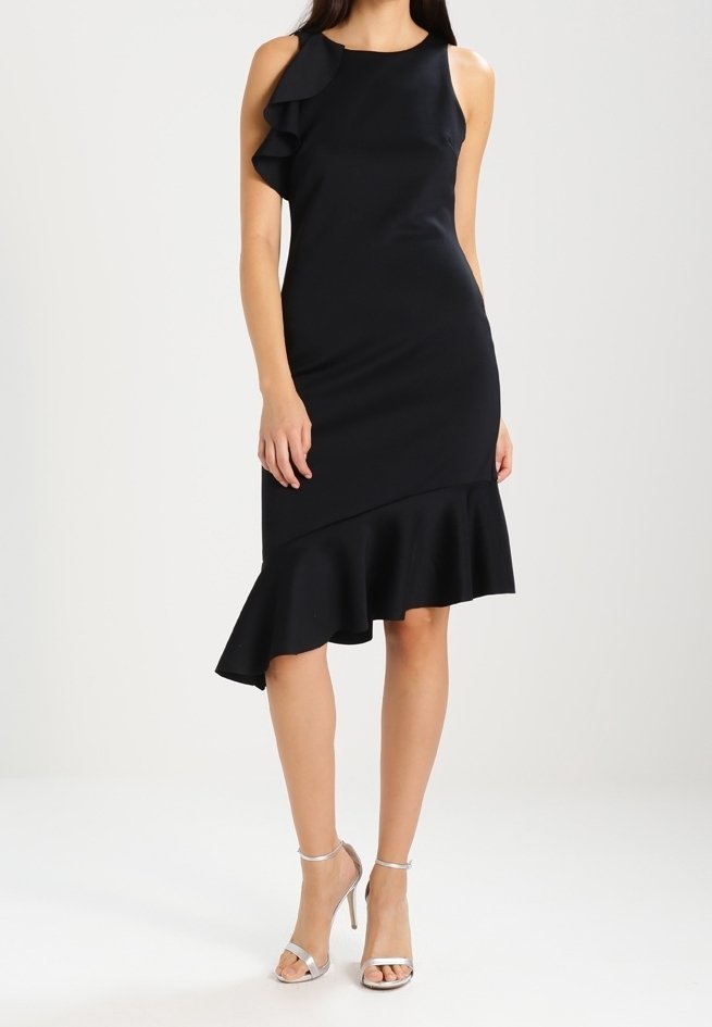 navy blue dress for baby girl Asymmetrical Side-Ruched Midi Dress