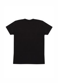 T-shirt nero a maniche corte in cotone, con scollatura a girocollo e una vestibilità morbida. Il tessuto risulta liscio senza motivi visibili.