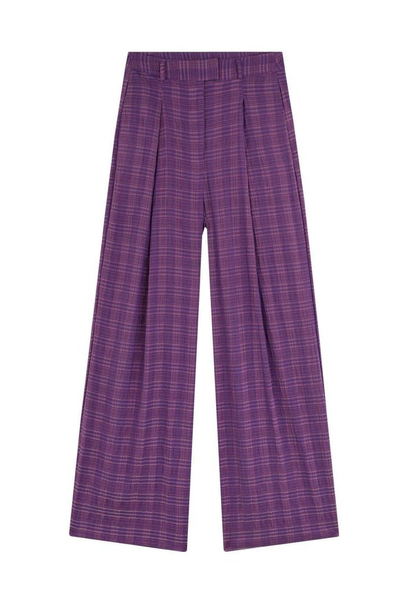 BAZY - Stoffhose - purple check