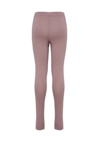 Leggings in soft, stretchy material, featuring a fitted design in a muted mauve color. No visible seams or additional details.