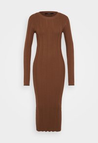 VMNINA O NECK CALF - Rochie tip creion - emperador/black