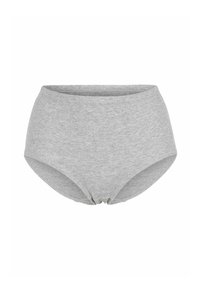 Grå, högribbad brief gjord av ribbad tyg. Har en slät midjeband och detalj vid fronten för en tajt passform.