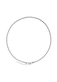 Collier en argent avec un design en corde torsadée, doté d'un fermoir standard et d'une chaîne d'extension réglable pour une flexibilité de taille.