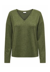 JDY V-AUSSCHNITT - Strickpullover - winter moss