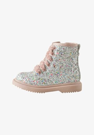 Next, WIDE FIT (G) FIT - LACE UP ANKLE BOOTS - Baby shoes - silver pink glitter