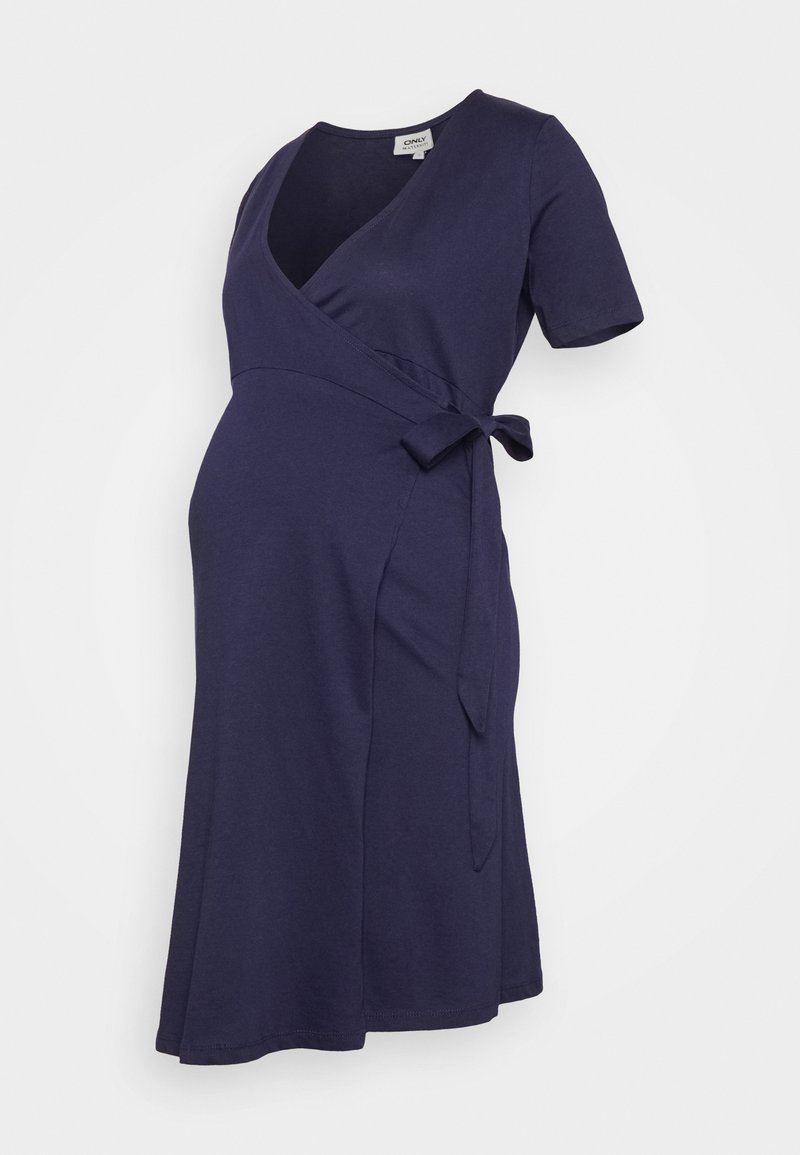 ONLY MATERNITY OLMMAY WRAP DRESS - Trikotāžas kleita - evening blue