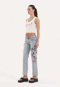 Ed Hardy PARTY RHINESTONE CROPPED - Top - white