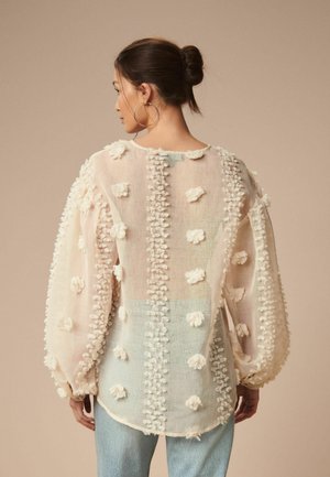Next V-NECK TUFTY PUFF SLEEVE - Bluse - cream