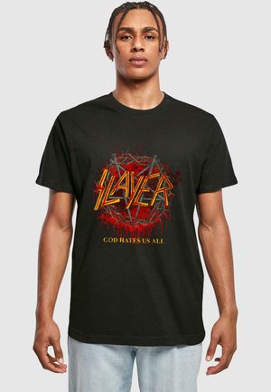 SLA - GOD HATES US PENTAGRAM  - Printtipaita - black
