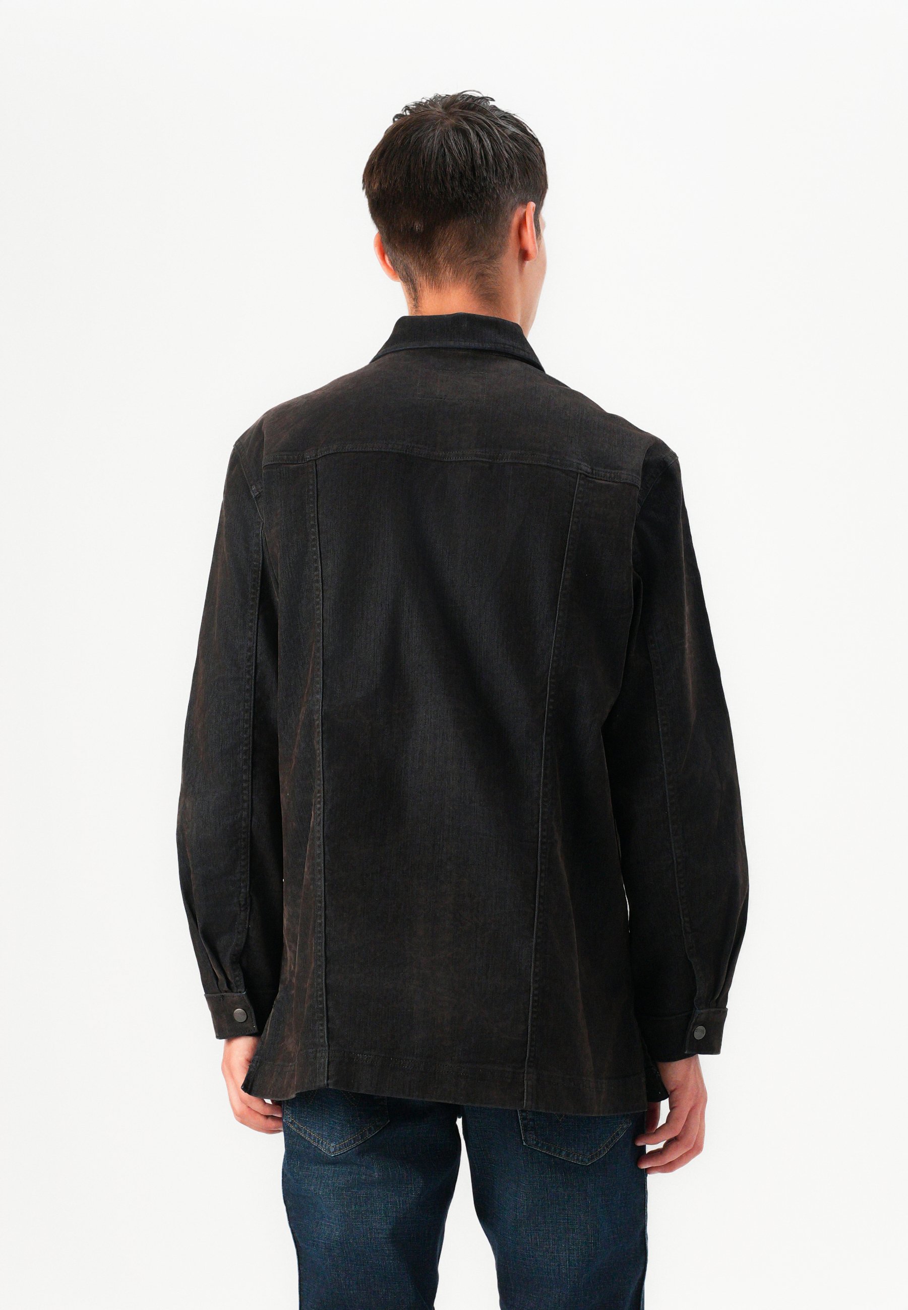 Wrangler WRANGE JACKET - Denim jacket - mole/black denim - Zalando